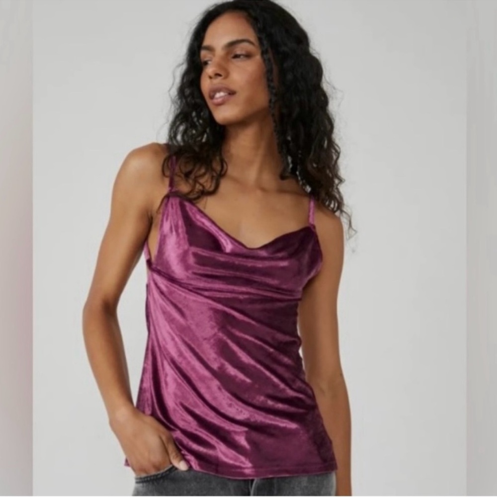 Free People Rich Purple Satin Camisole